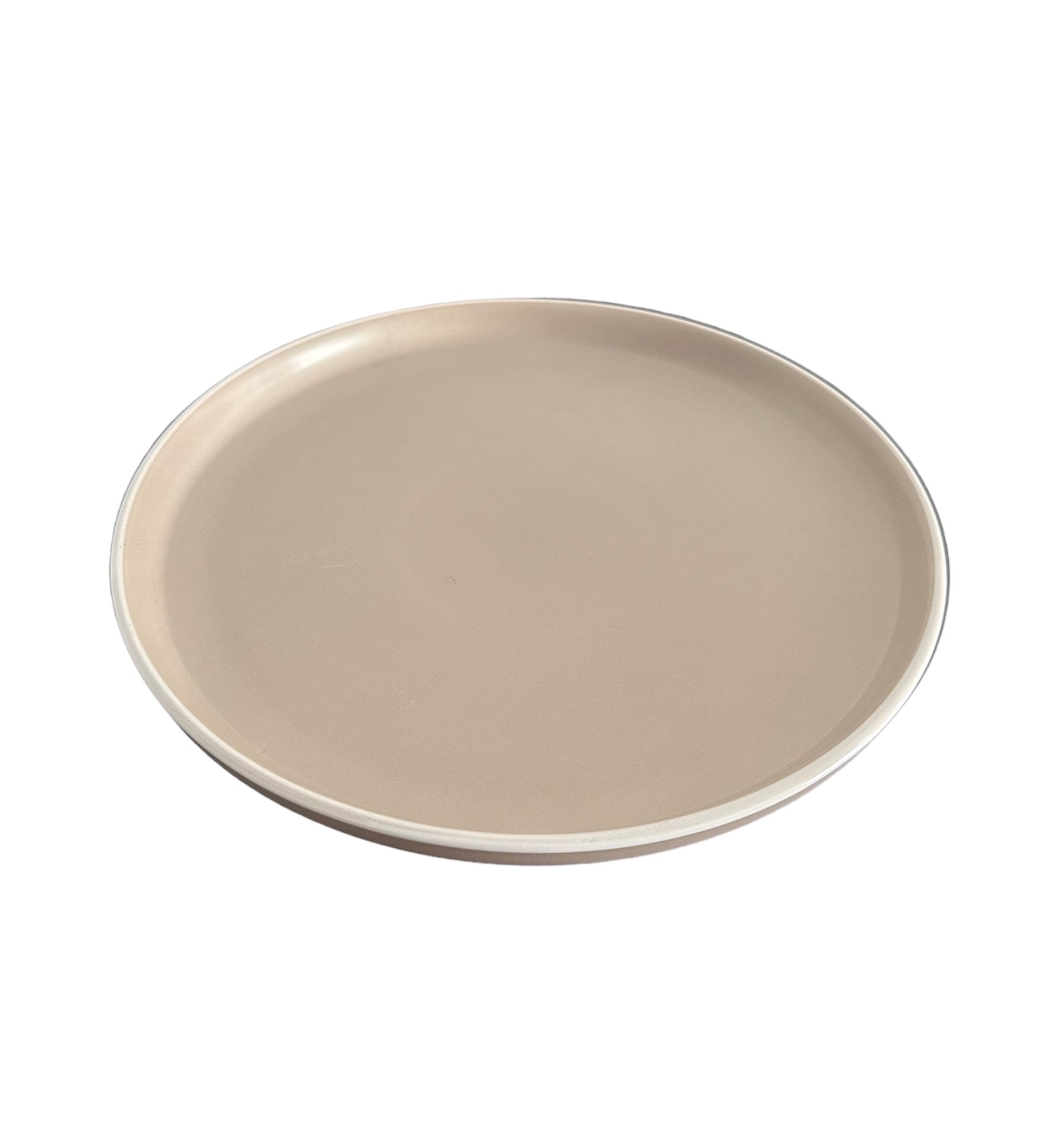 Plato Tendido Circular Moderno Borde Alto 10.5” Color Arena