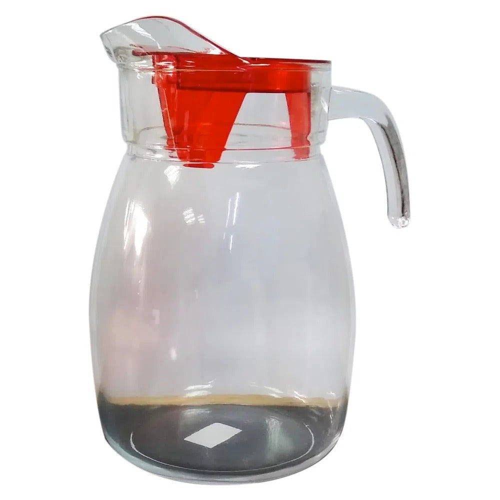 Jarra Mancora Vidrio con Tapa Plast Rojo 2.8 Lt